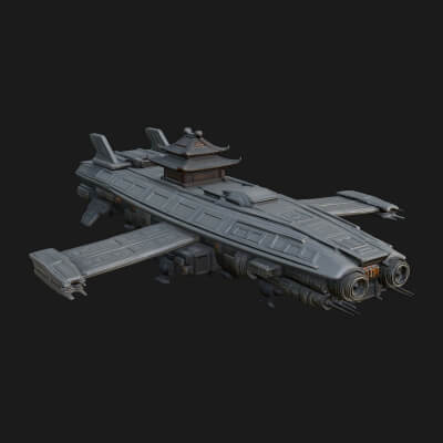 Sci Fi Transport Plane Model Design 5 3D Print Model