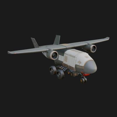 Sci Fi Transport Plane Model Design 6 3D Print Model