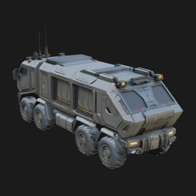 Sci Fi Transport Truck Model Design 2 3D Print Model