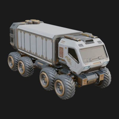 Sci Fi Transport Truck Model Design 3 3D Print Model