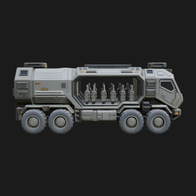 Sci Fi Transport Truck Model Design 4 3D Print Model