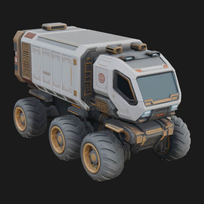 Sci Fi Transport Truck Model Design 5 3D Print Model