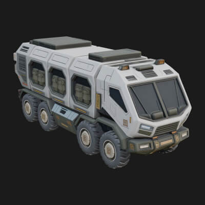 Sci Fi Transport Truck Model Design 6 3D Print Model