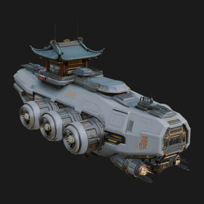 Sci-Fi Transport Truck Model Design 7 3D Print Model