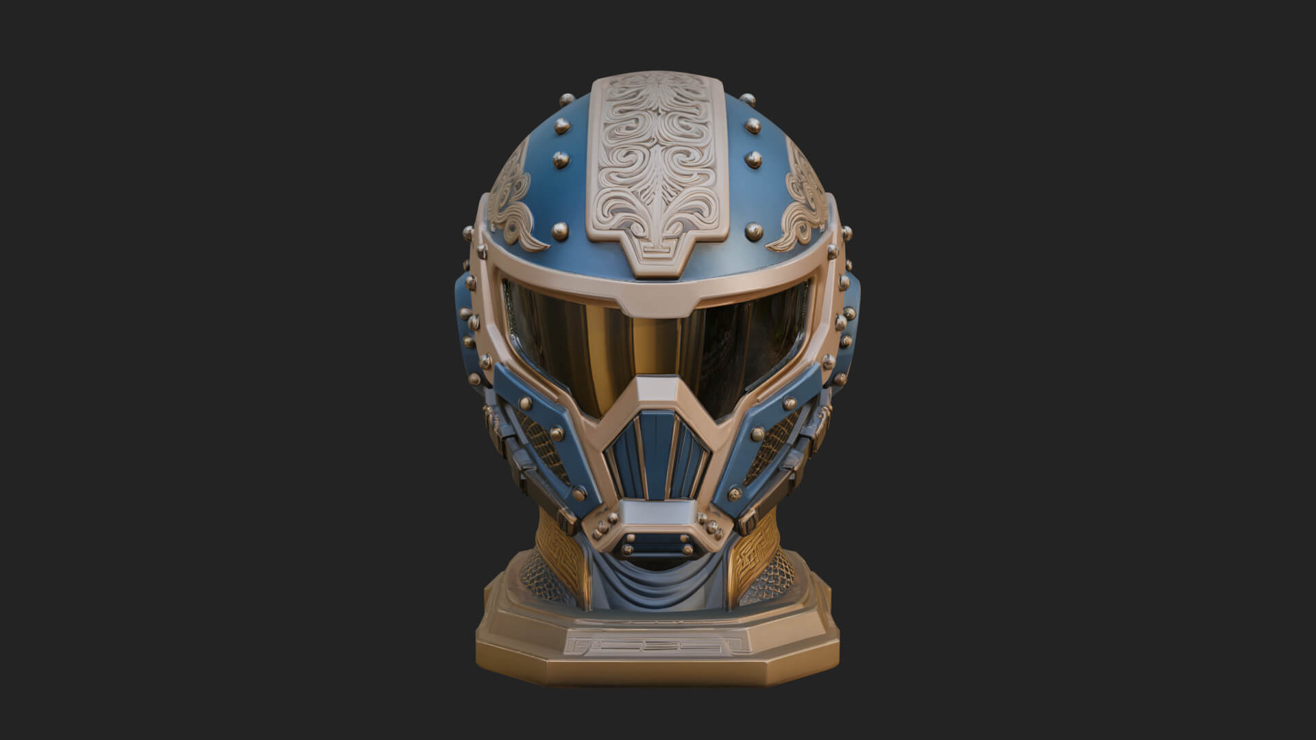 Sci Fi Visor Helmet Statue Design 1 3D Print Model 3D Model