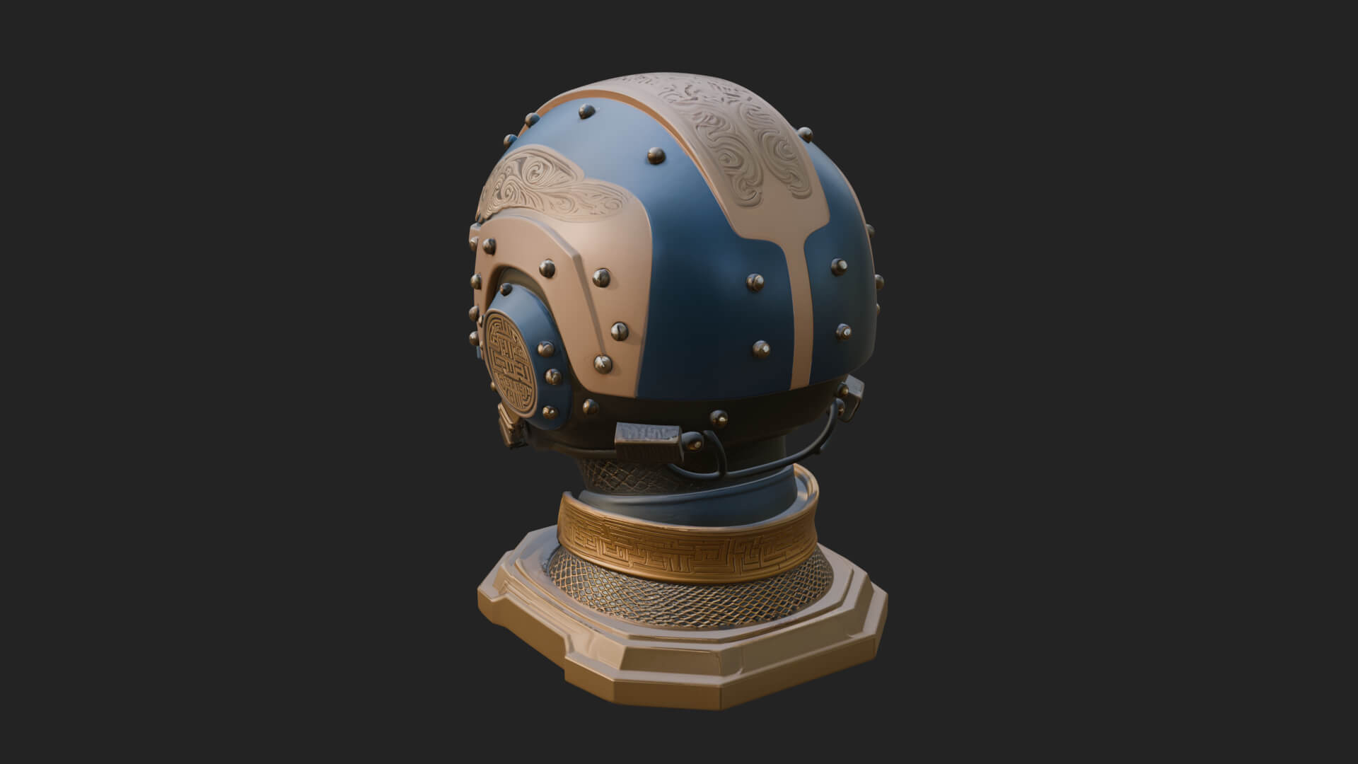 Sci Fi Visor Helmet Statue Design 1 3D Print Model 3D Model