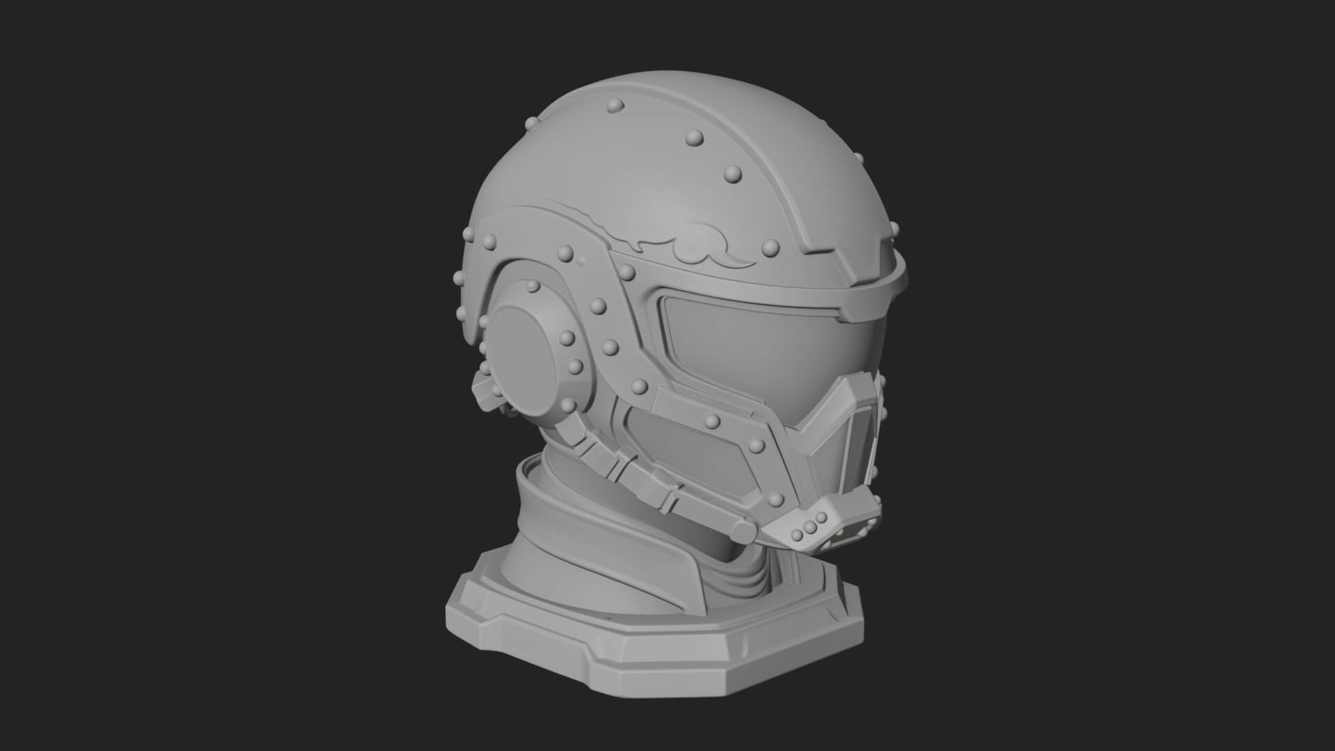 Sci Fi Visor Helmet Statue Design 1 3D Print Model 3D Model