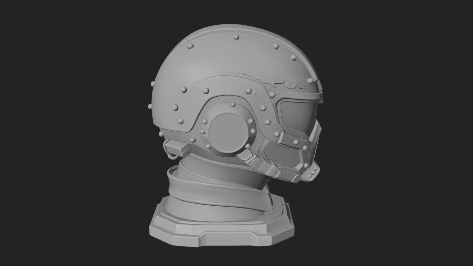 Sci Fi Visor Helmet Statue Design 1 3D Print Model 3D Model