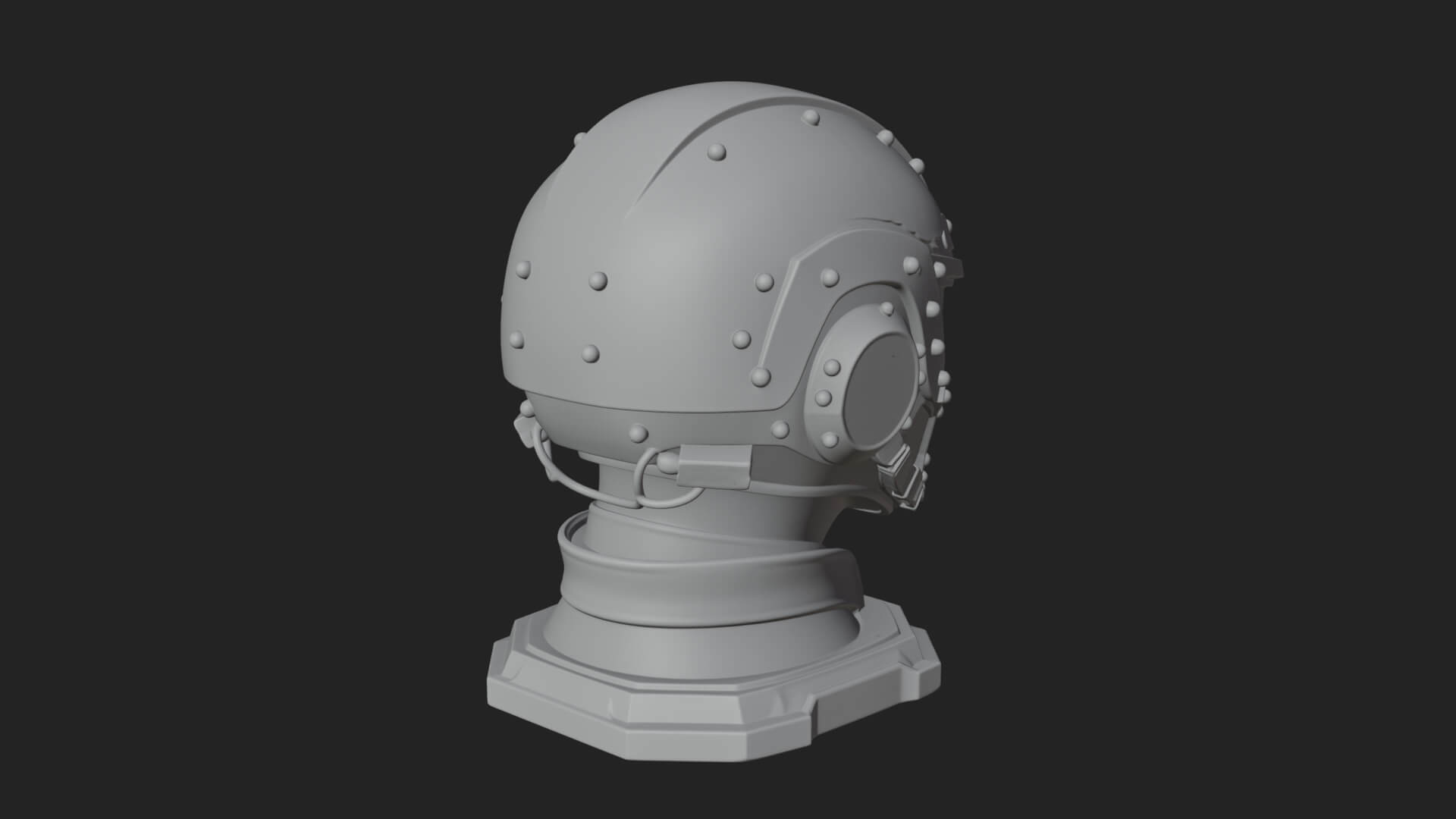 Sci Fi Visor Helmet Statue Design 1 3D Print Model 3D Model