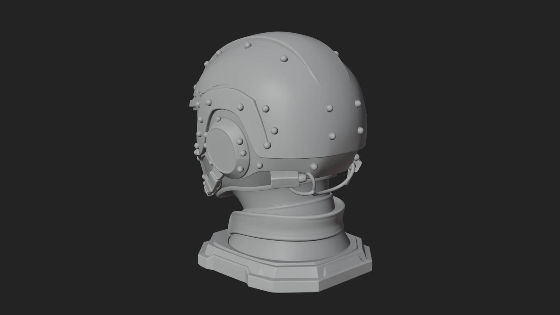 Sci Fi Visor Helmet Statue Design 1 3D Print Model 3D Model