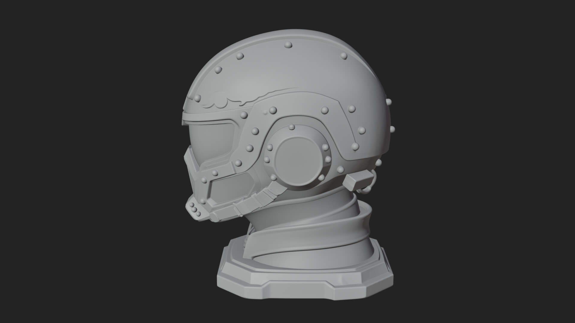 Sci Fi Visor Helmet Statue Design 1 3D Print Model 3D Model