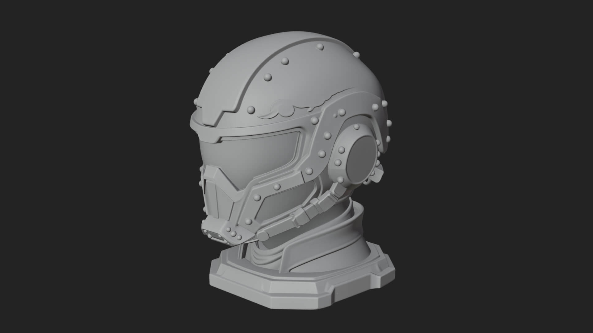 Sci Fi Visor Helmet Statue Design 1 3D Print Model 3D Model