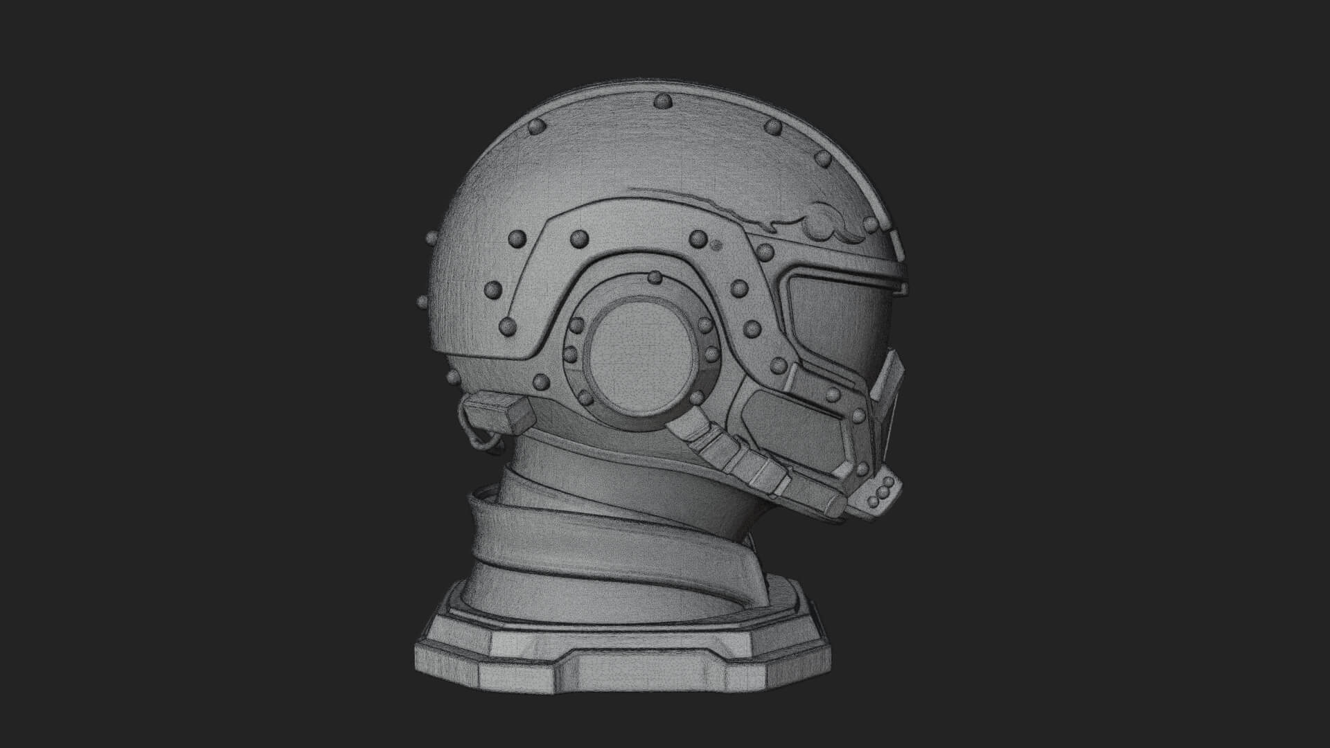 Sci Fi Visor Helmet Statue Design 1 3D Print Model 3D Model