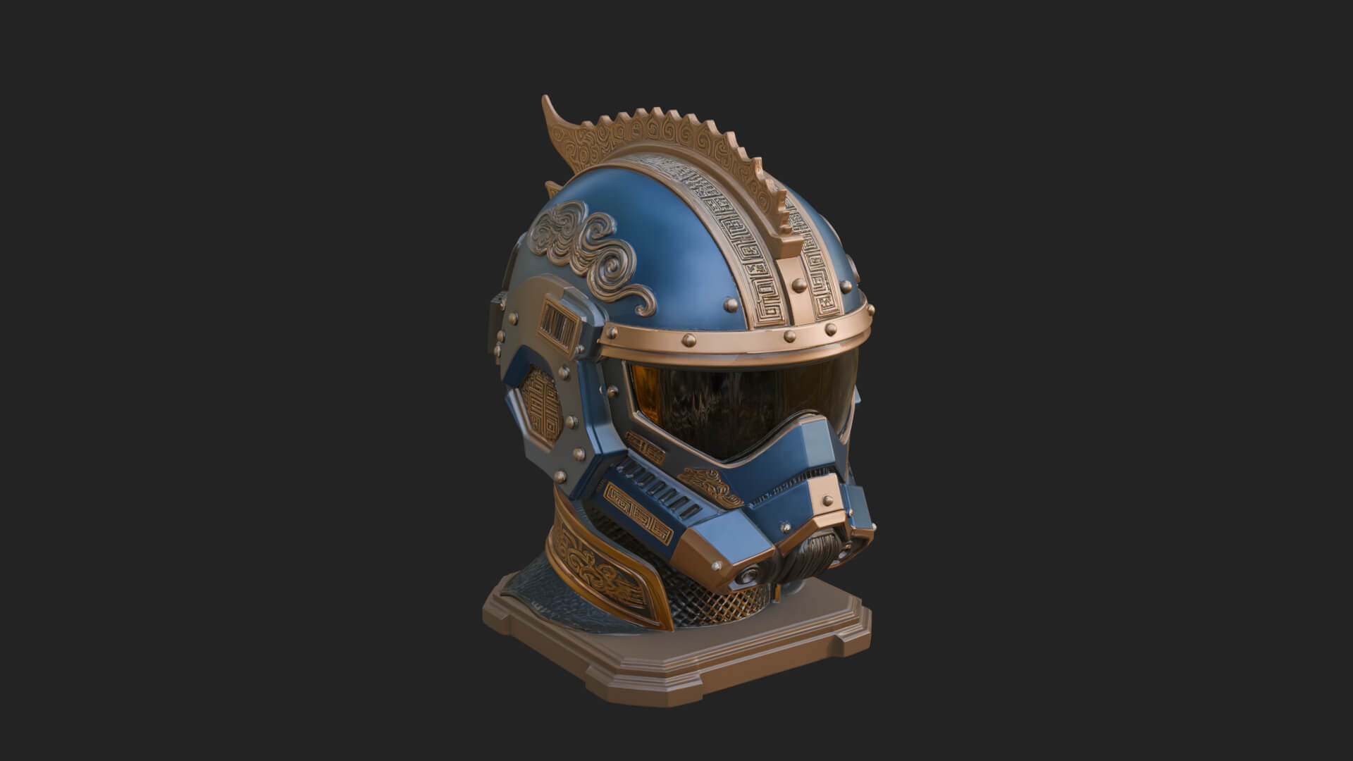 Sci Fi Visor Helmet Statue Design 2 3D Print Model 3D Model