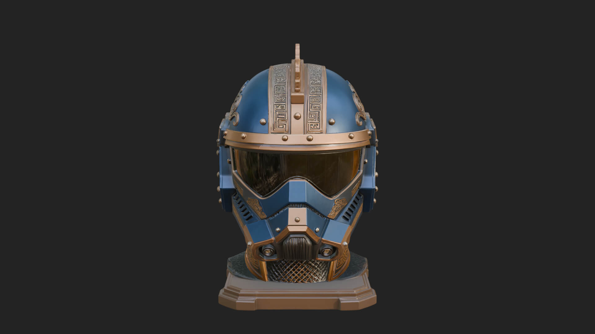 Sci Fi Visor Helmet Statue Design 2 3D Print Model 3D Model