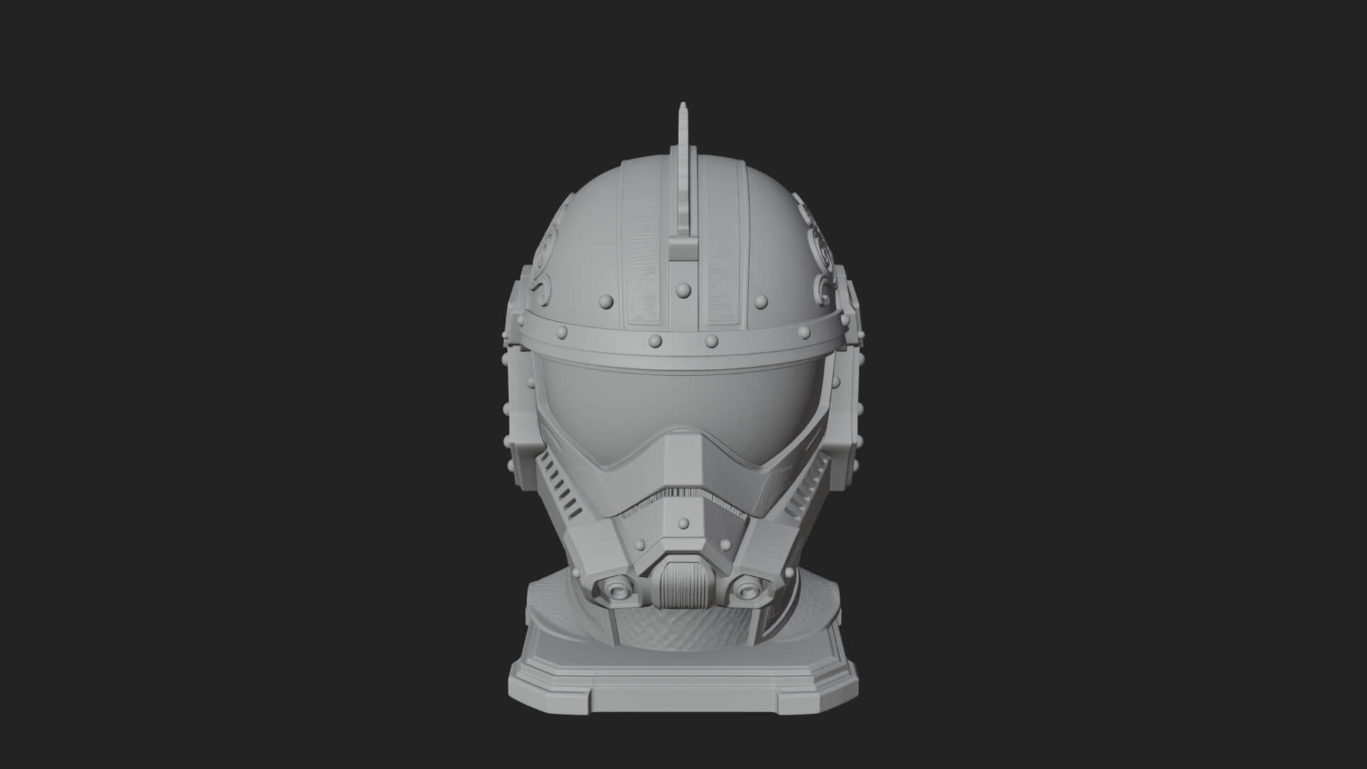 Sci Fi Visor Helmet Statue Design 2 3D Print Model 3D Model