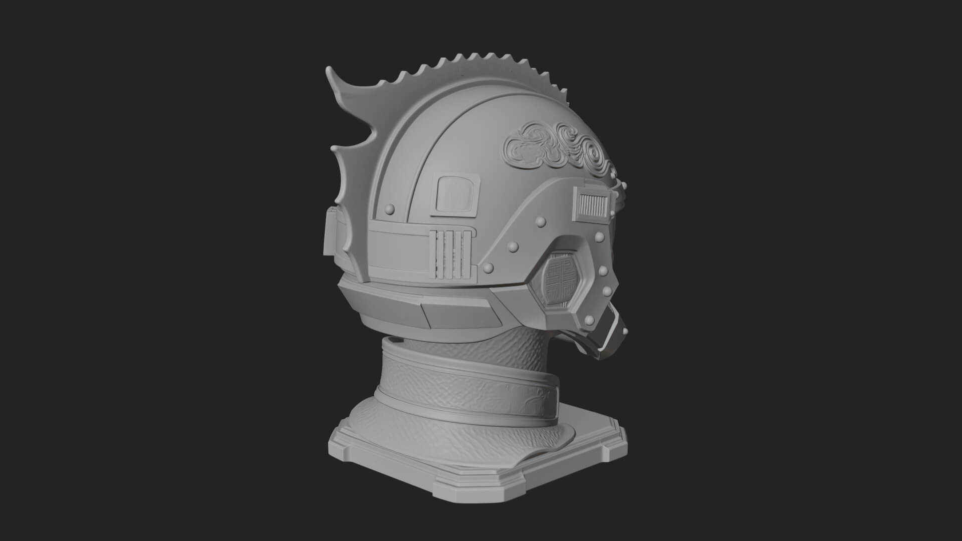 Sci Fi Visor Helmet Statue Design 2 3D Print Model 3D Model