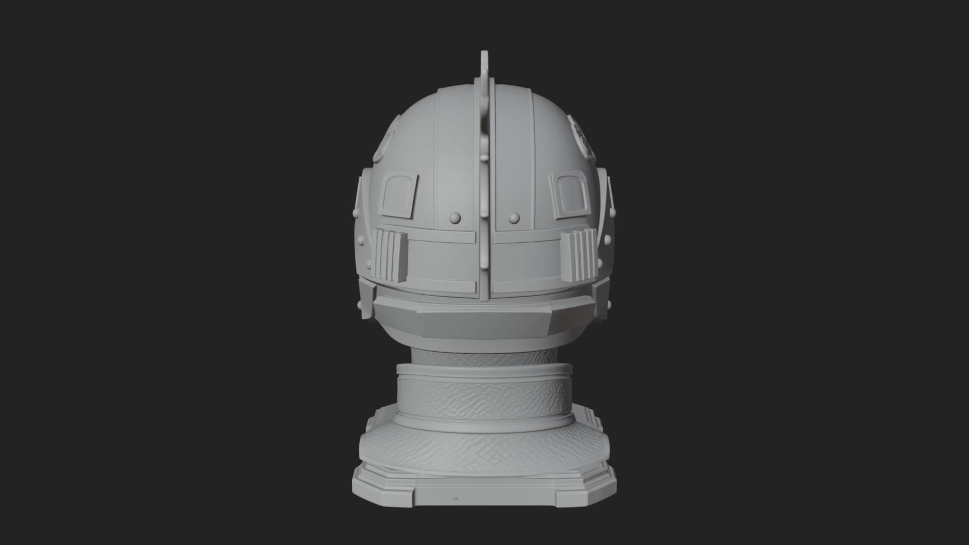Sci Fi Visor Helmet Statue Design 2 3D Print Model 3D Model