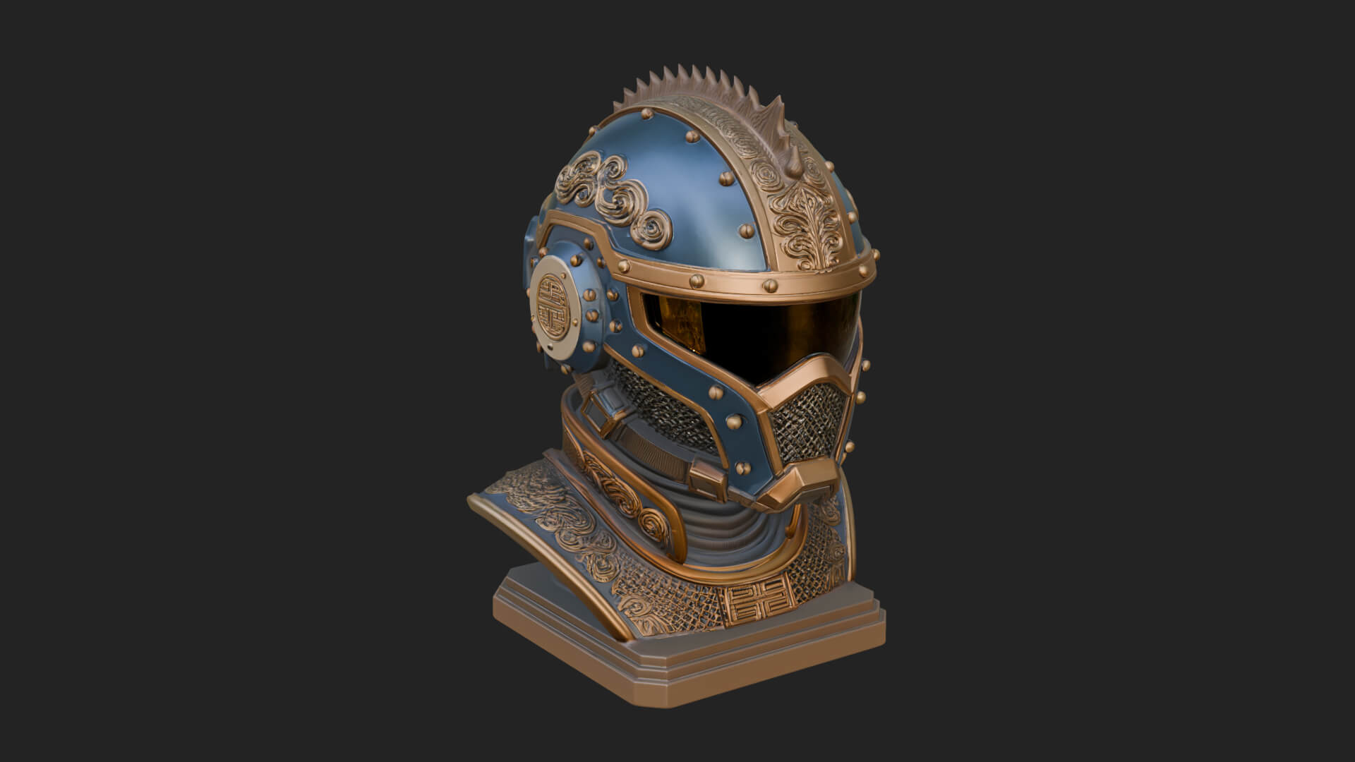 Sci Fi Visor Helmet Statue Design 3 3D Print Model 3D Model
