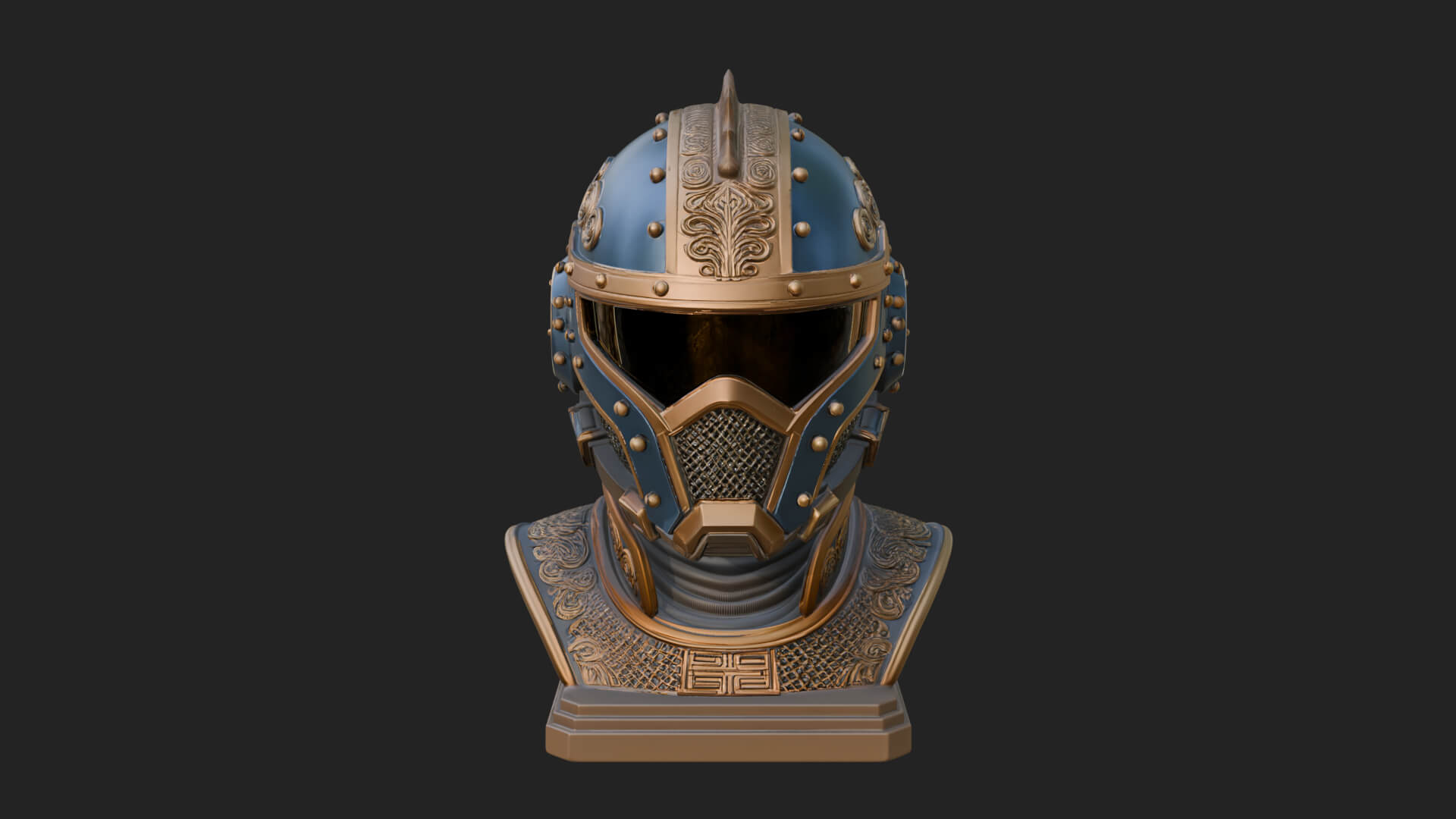 Sci Fi Visor Helmet Statue Design 3 3D Print Model 3D Model