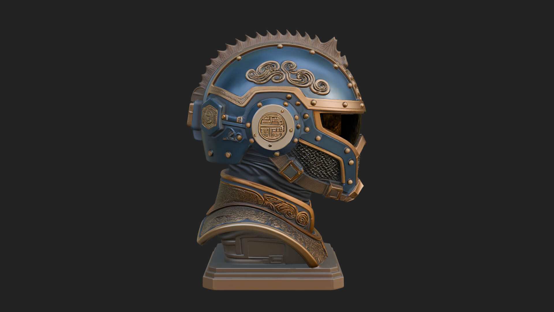 Sci Fi Visor Helmet Statue Design 3 3D Print Model 3D Model