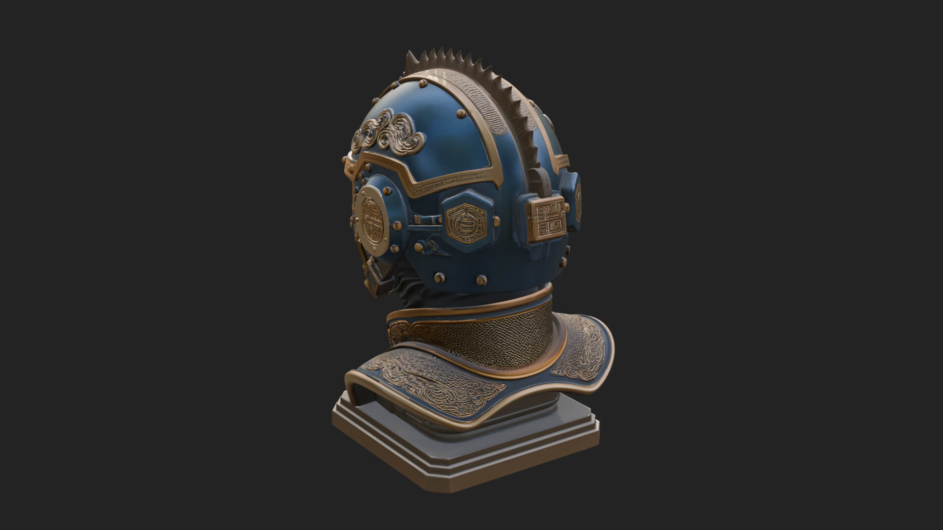 Sci Fi Visor Helmet Statue Design 3 3D Print Model 3D Model