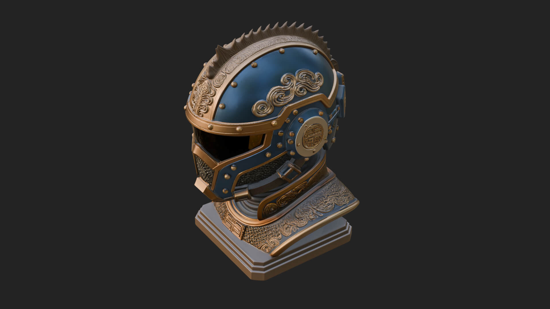 Sci Fi Visor Helmet Statue Design 3 3D Print Model 3D Model
