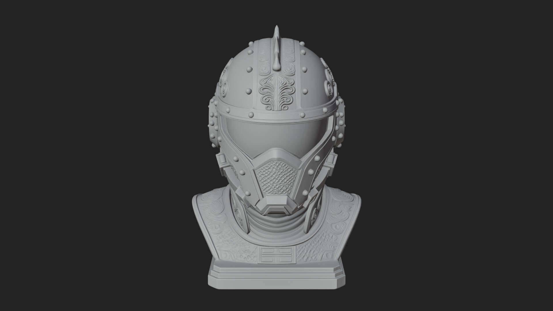 Sci Fi Visor Helmet Statue Design 3 3D Print Model 3D Model