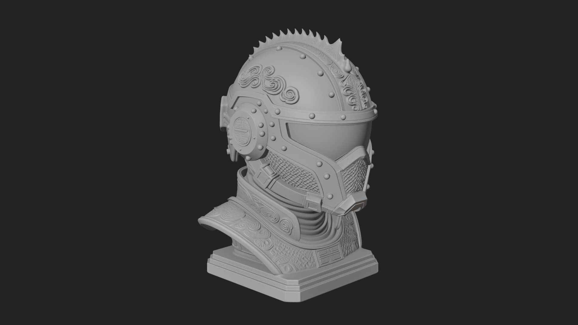 Sci Fi Visor Helmet Statue Design 3 3D Print Model 3D Model