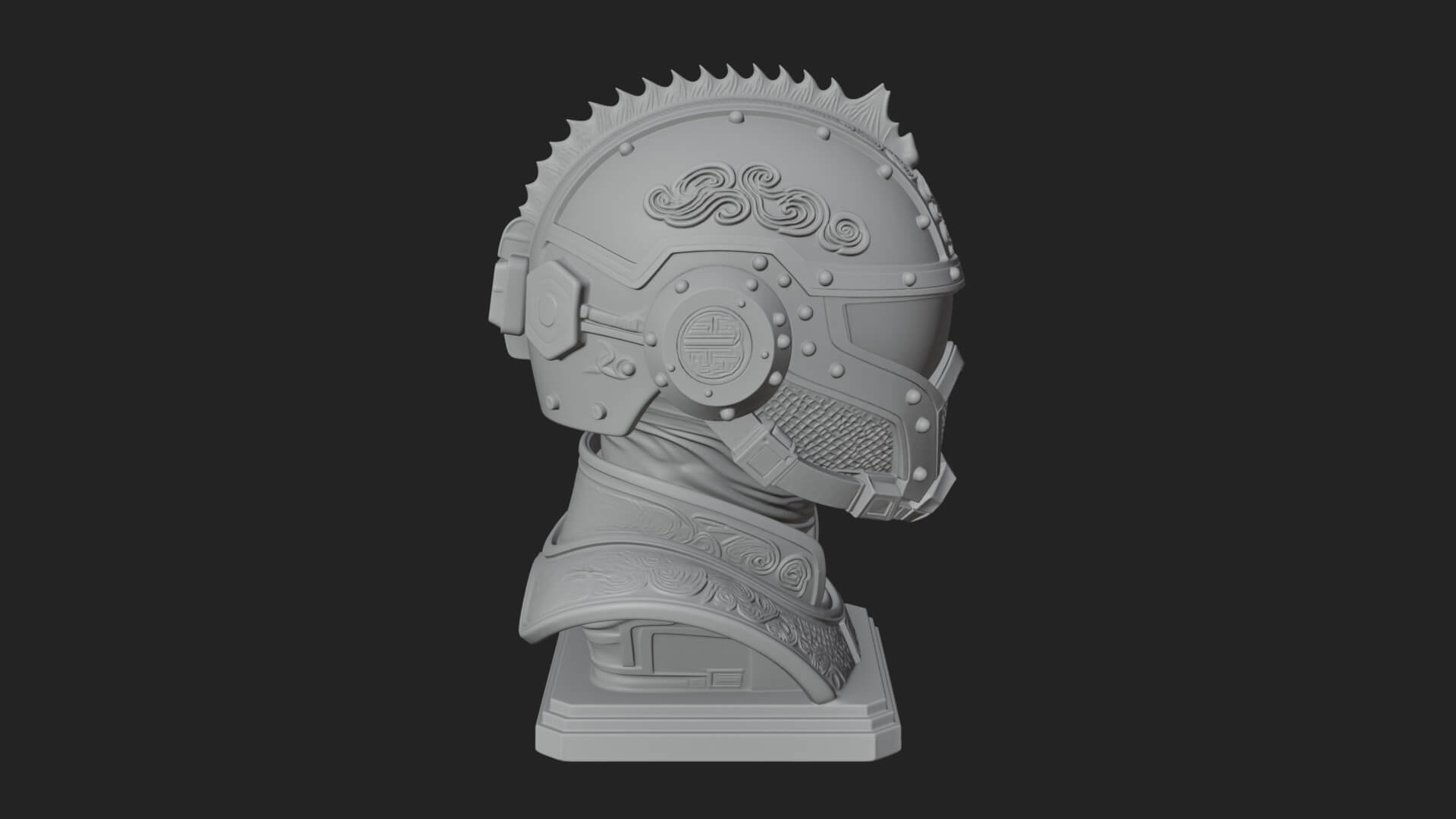Sci Fi Visor Helmet Statue Design 3 3D Print Model 3D Model