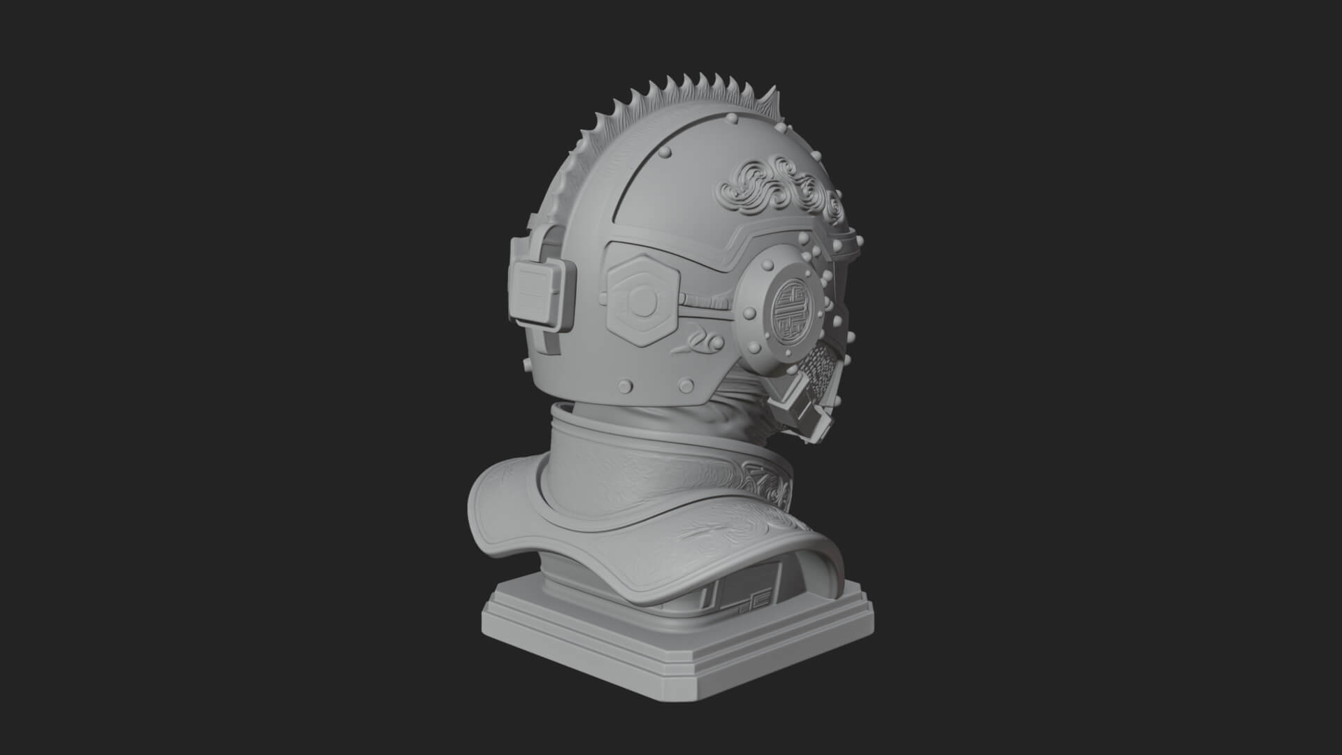 Sci Fi Visor Helmet Statue Design 3 3D Print Model 3D Model