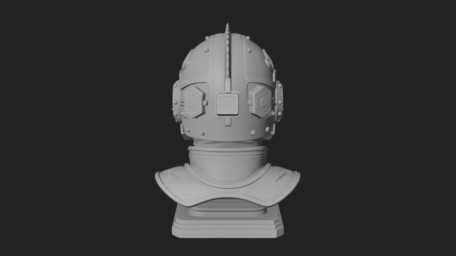 Sci Fi Visor Helmet Statue Design 3 3D Print Model 3D Model