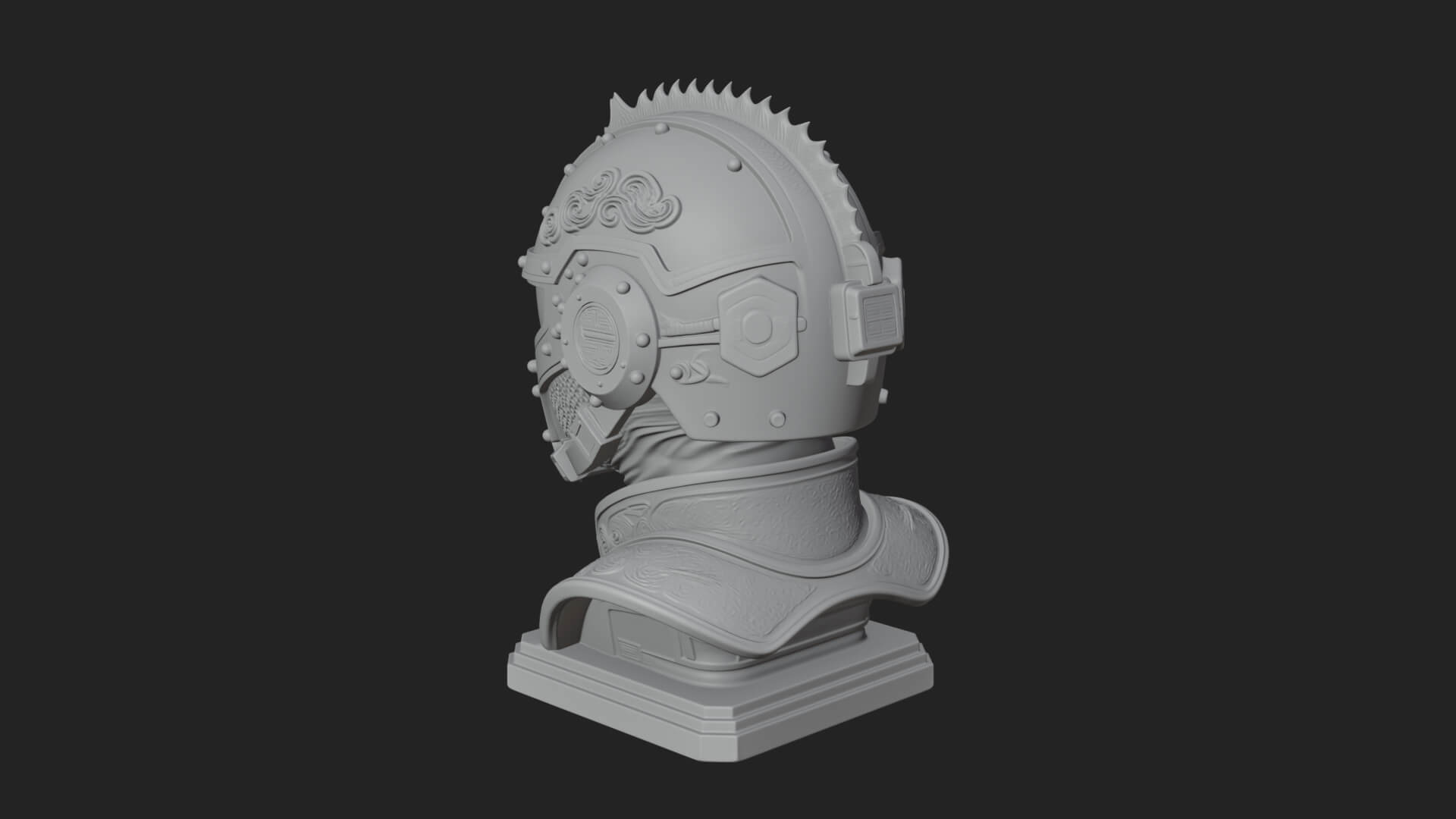 Sci Fi Visor Helmet Statue Design 3 3D Print Model 3D Model