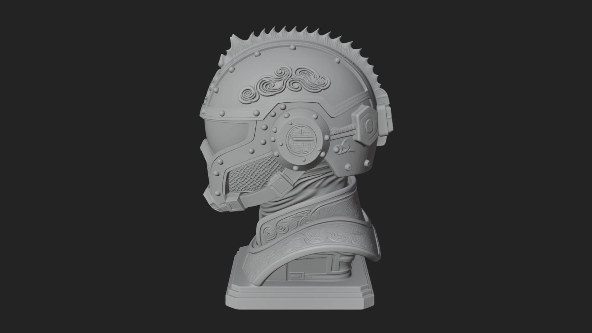 Sci Fi Visor Helmet Statue Design 3 3D Print Model 3D Model
