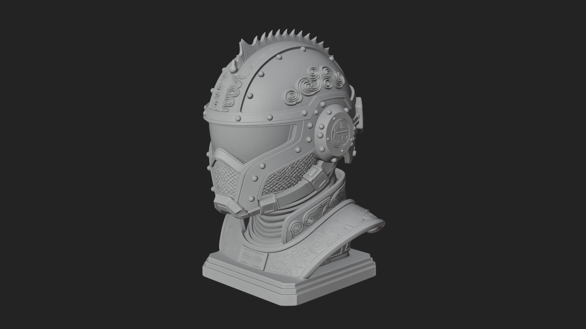 Sci Fi Visor Helmet Statue Design 3 3D Print Model 3D Model