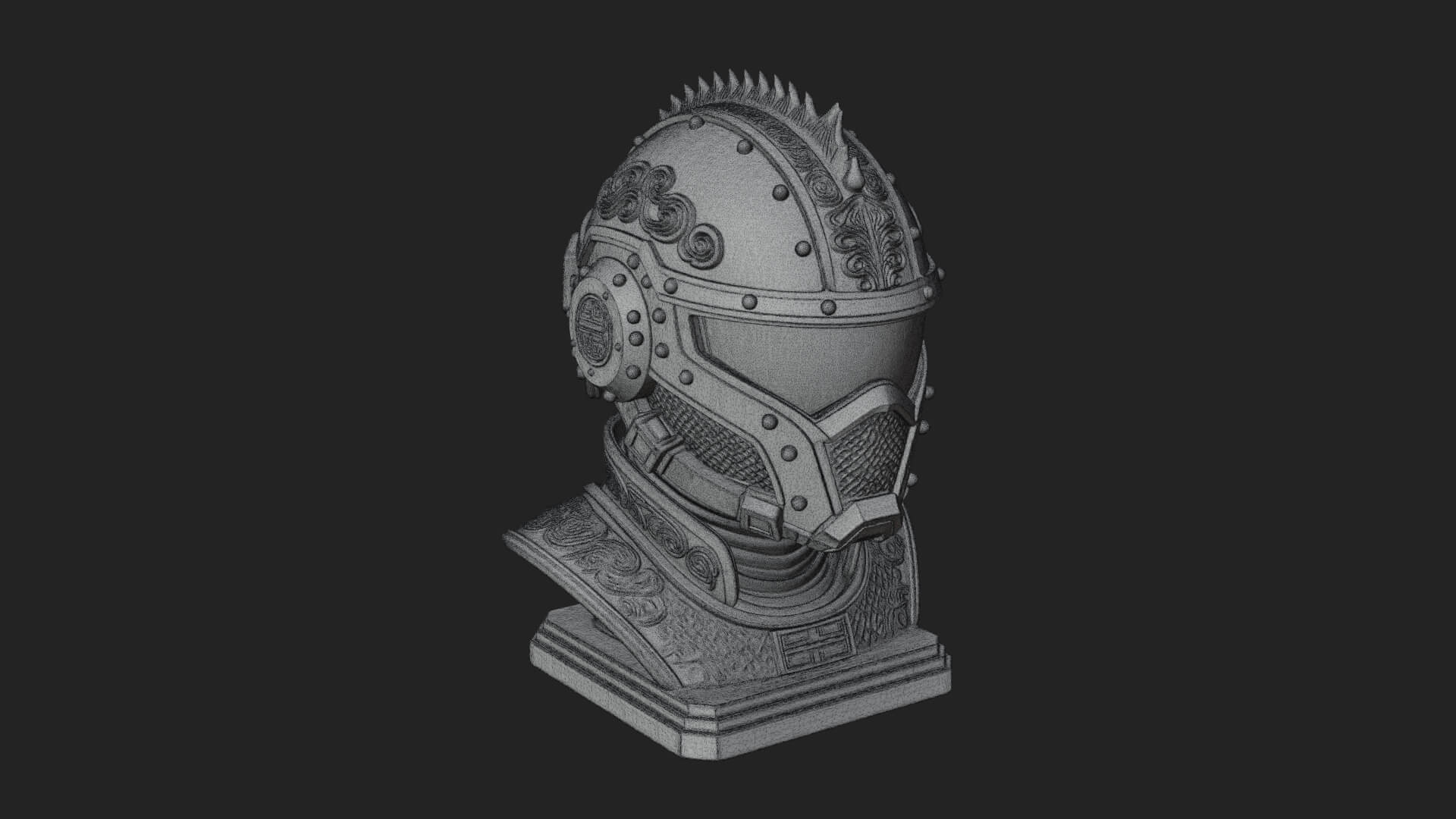 Sci Fi Visor Helmet Statue Design 3 3D Print Model 3D Model