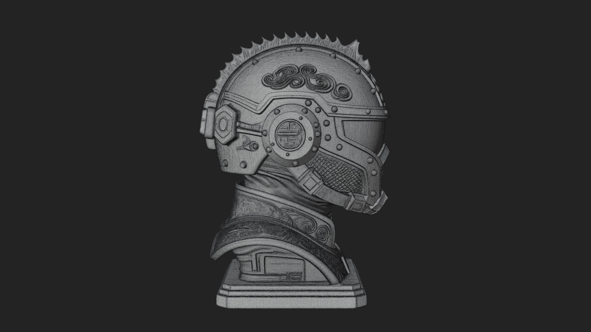Sci Fi Visor Helmet Statue Design 3 3D Print Model 3D Model