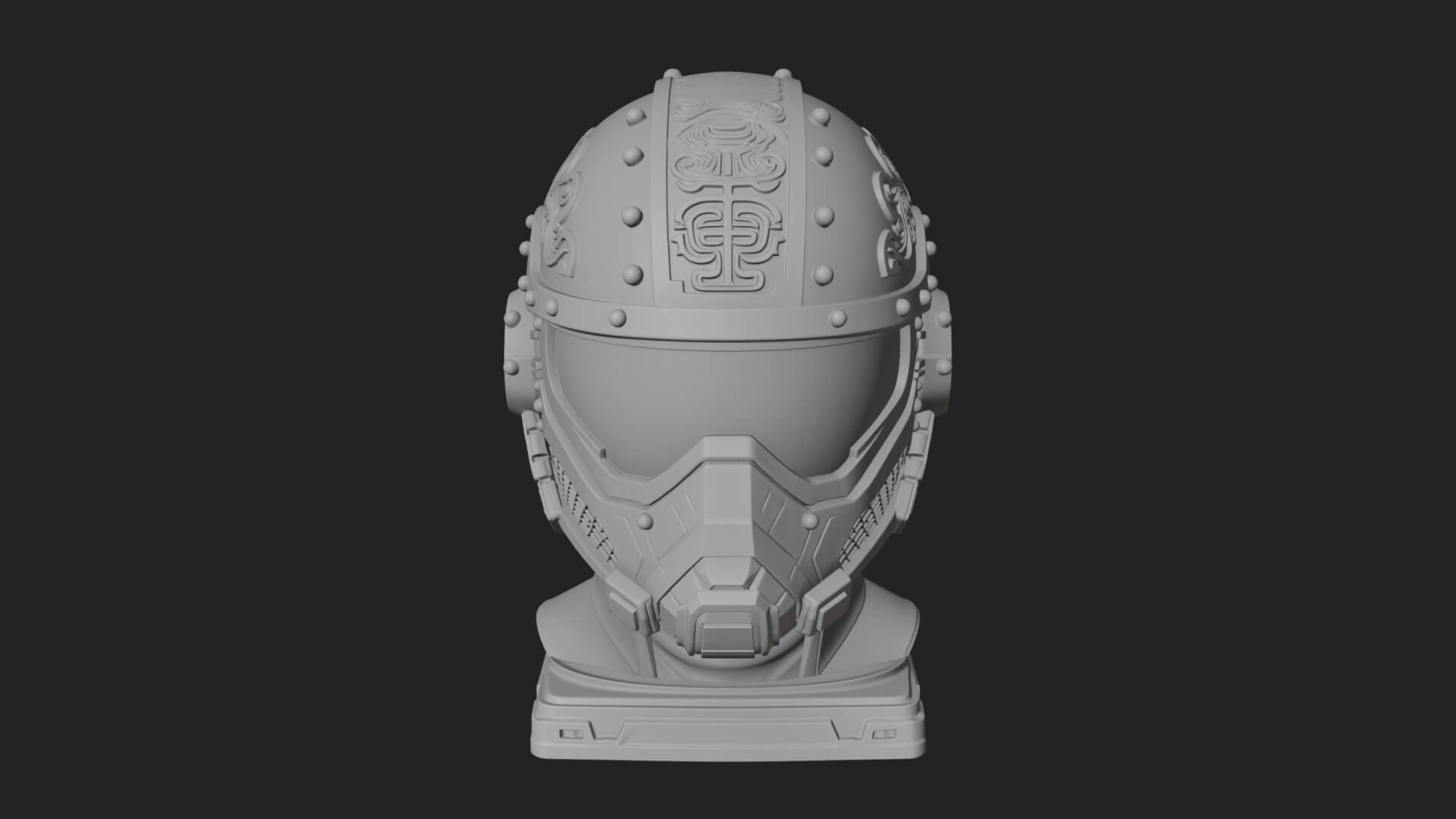 Sci Fi Visor Helmet Statue Design 4 3D Print Model 3D Model
