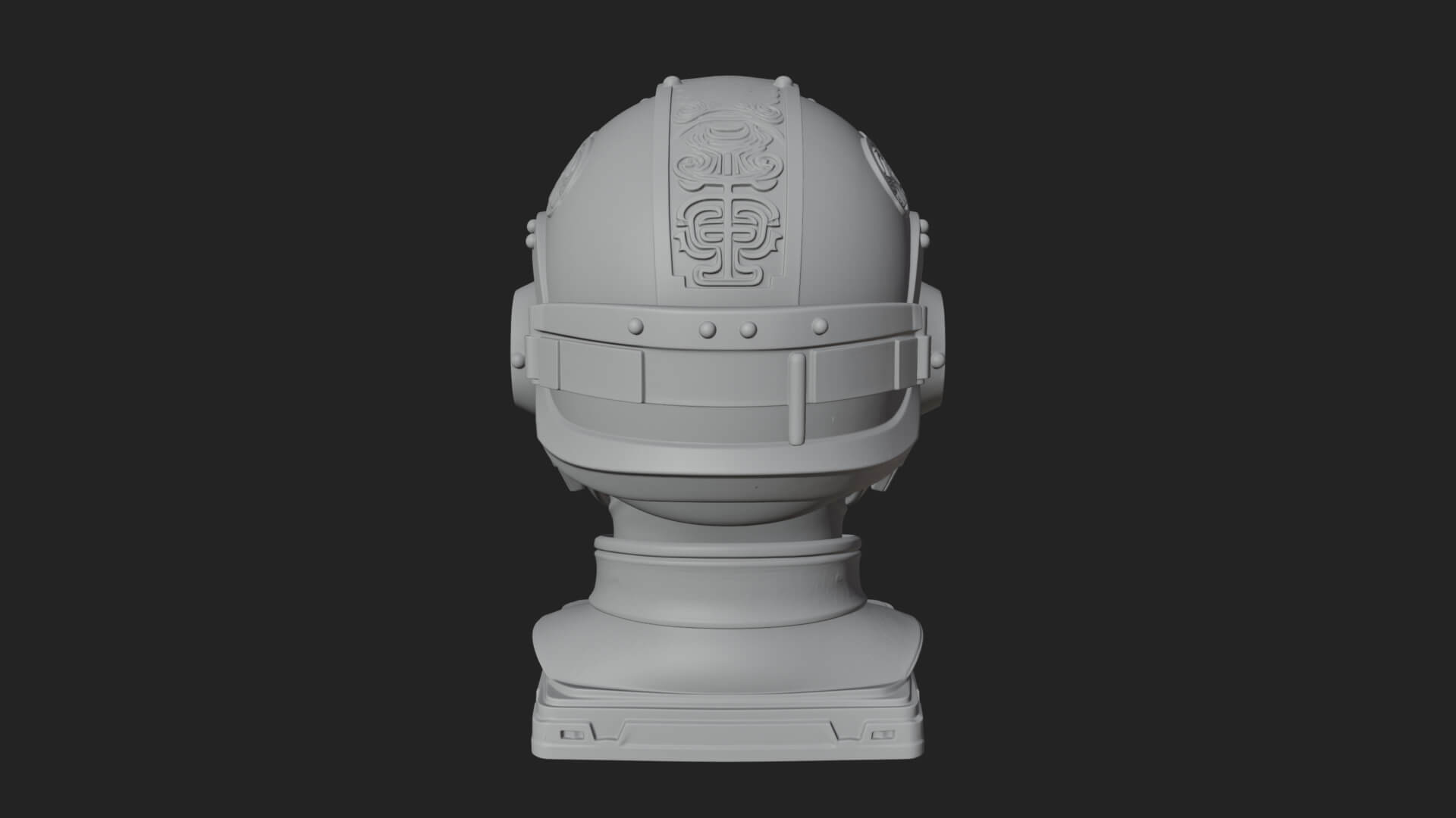 Sci Fi Visor Helmet Statue Design 4 3D Print Model 3D Model