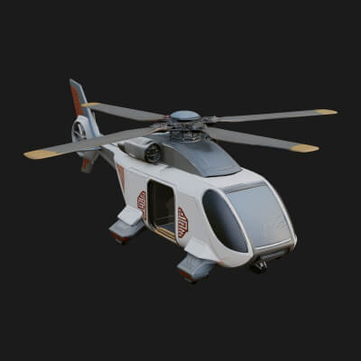 Sci-Fi VTOL Craft Model Design 1 3D Print Model