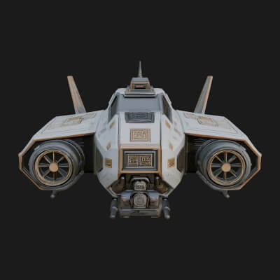 Sci-Fi VTOL Craft Model Design 10 3D Print Model