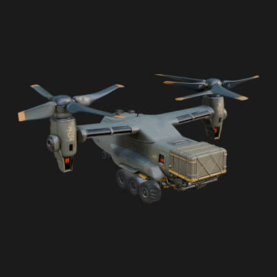 Sci Fi VTOL Craft Model Design 11 3D Print Model
