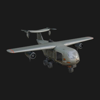 Sci Fi VTOL Craft Model Design 12 3D Print Model