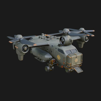 Sci Fi VTOL Craft Model Design 13 3D Print Model