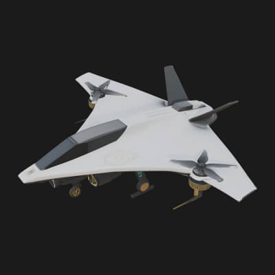 Sci Fi VTOL Craft Model Design 14 3D Print Model