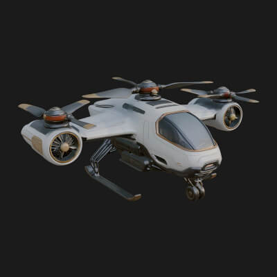 Sci Fi VTOL Craft Model Design 15 3D Print Model