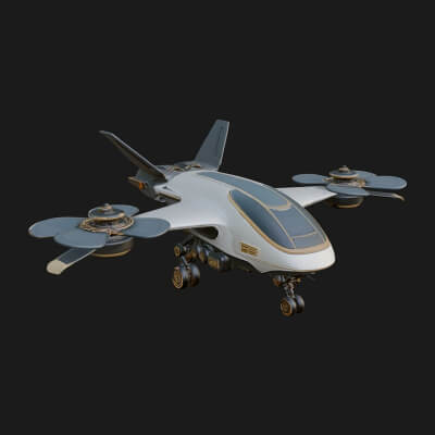Sci-Fi VTOL Craft Model Design 17 3D Print Model