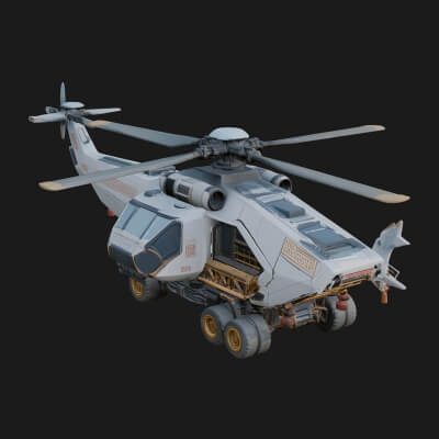 Sci Fi VTOL Craft Model Design 2 3D Print Model