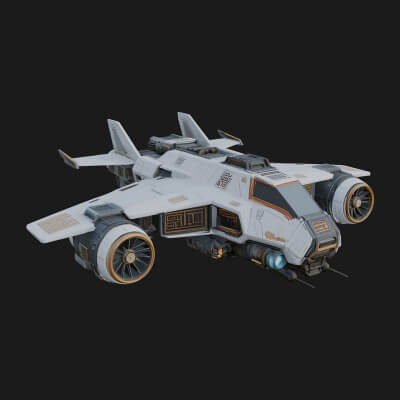 Sci Fi VTOL Craft Model Design 21 3D Print Model