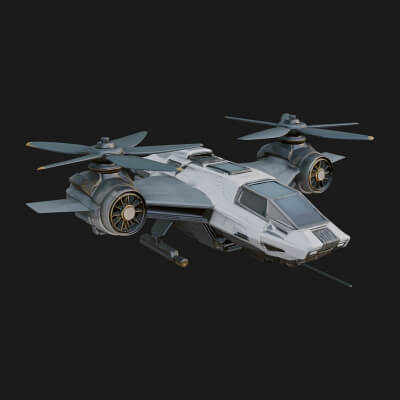 Sci Fi VTOL Craft Model Design 22 3D Print Model